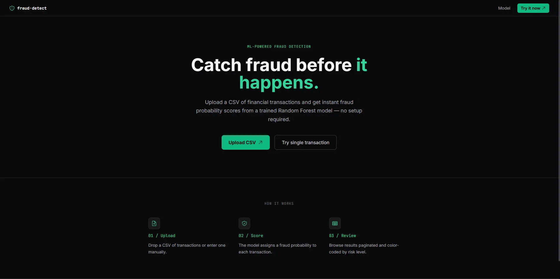 Landing page